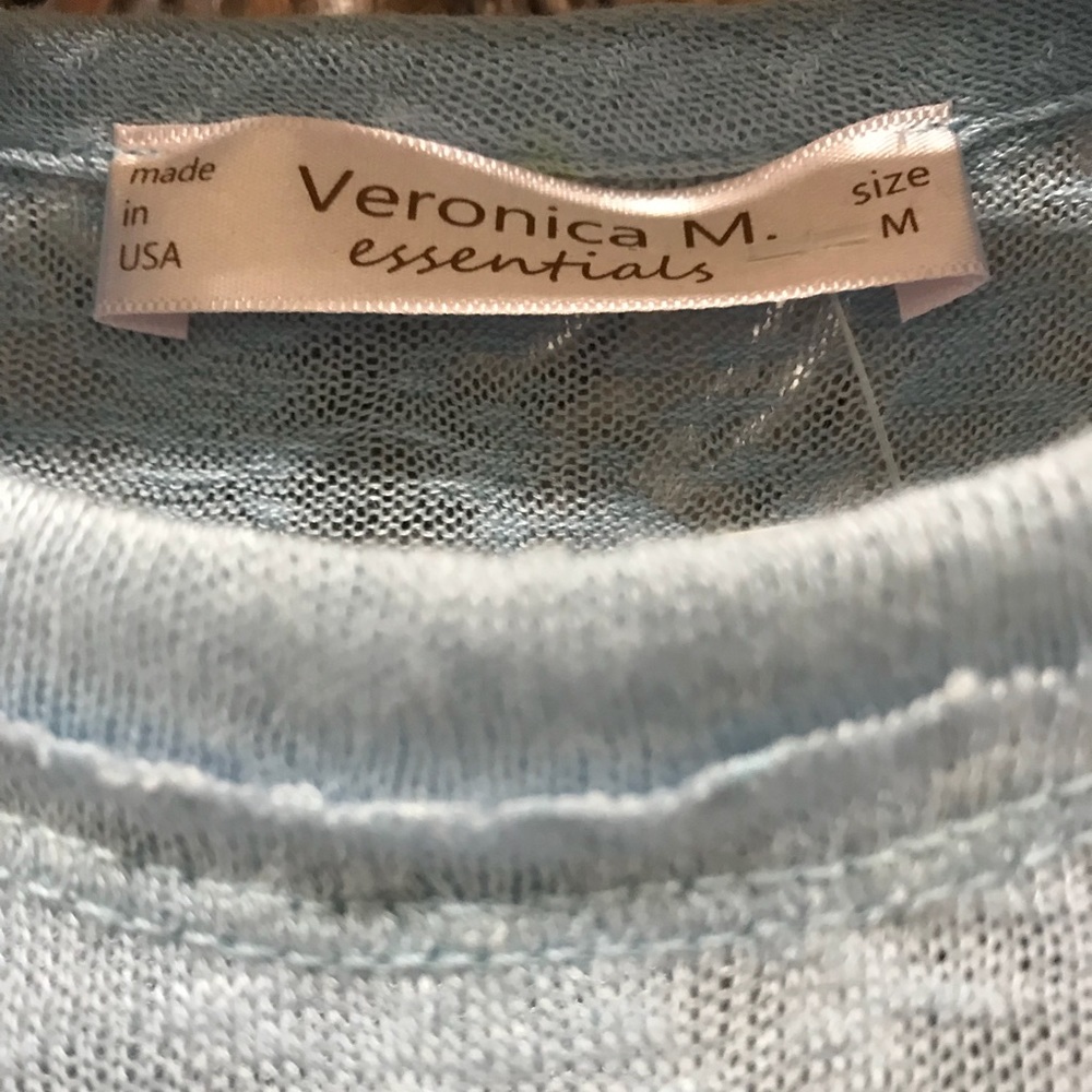 NWT Veronica M light blue keyhole asymmetrical top - Picture 7 of 7